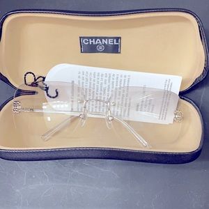 Chanel Clear crystal logo sunglasses.